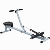 HOMCOM Aparat de Vaslit Profesional, Fitness, cu Display, Structură din PVC și Oțel, pentru Antrenament Complet, Gri și Negru | Aosom Romania