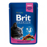 Pliculeț BRIT Premium Cat Chicken &amp;amp; Turkey 100 g