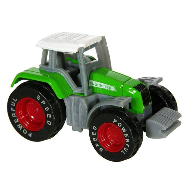 Vehicul Tractor Miniatura Verde Rosu