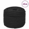 Fr&acirc;nghie de barcă, negru complet, 14 mm, 25 m, polipropilenă