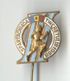 Insigna CAMPION - SPARTACHIADA TINERETULUI 1958 - varianta atlet aplicat