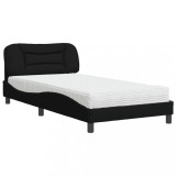 Cumpara ieftin Pat cu saltea, Hvar, negru, 100x200 cm, textil