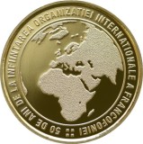 ROMANIA 50 BANI 2020 , UNC - necirculata , PROOF , 50 Ani de la Infiintarea Organizatiei Internationala a Francofoniei, in capsula BNR