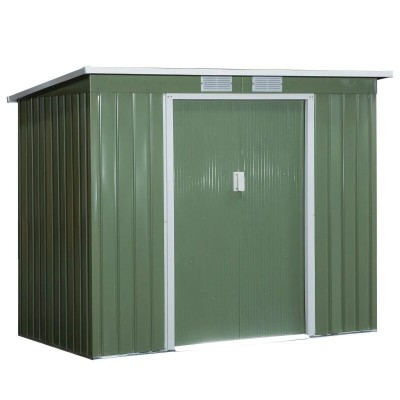 Casuta/magazie/sopron de gradina pentru depozitare unelte, cu structura baza inclusa, otel, verde, 213x130x173 cm foto
