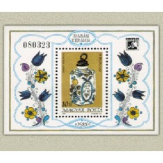 Ungaria 1985 - ziua marcii postale, ceramica, colita neuzata