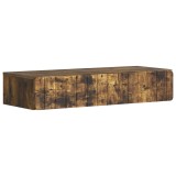 vidaXL Masă laterală montată pe perete Stejar fumuriu Lemn prelucrat 898330