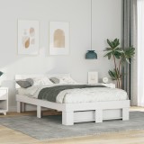 VidaXL Cadru de pat cu headboard Alb 120 x 190 cm Lemn de brad solid
