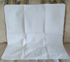 Fata de perna, Vintage din bumbac cu broderie manuala- Flori de lacramioare