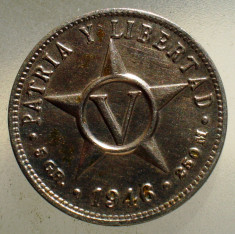 7.386 CUBA 5 CENTAVOS 1946 foto