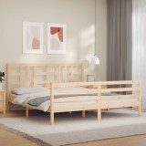 Cadru de pat cu tăblie Super King Size, lemn masiv