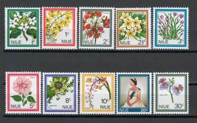 Niue 1969 Mi 99/108 - Flori foto