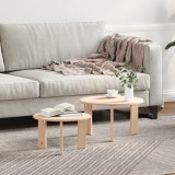 vidaXL Set de măsuțe de cafea 2 pcs natural 47.5 x 47.5 x 27 cm