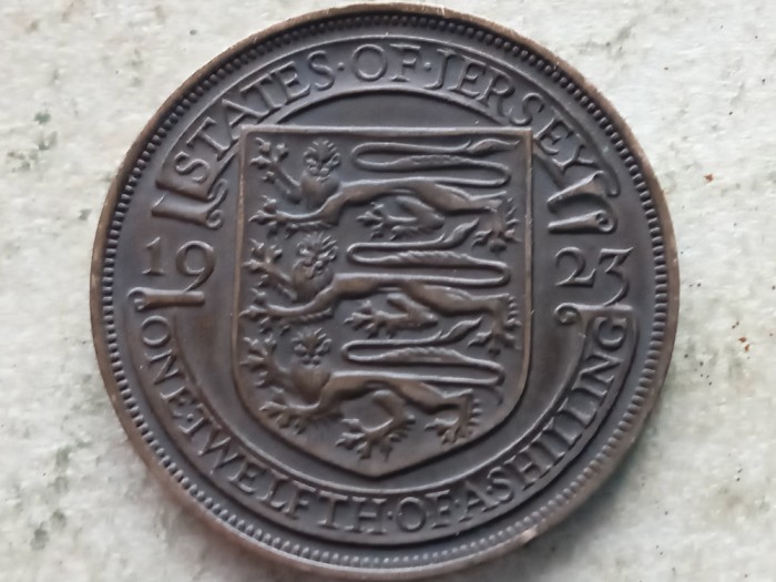 JERSEY-1/12 SHILLING 1923 (Spanish shield)