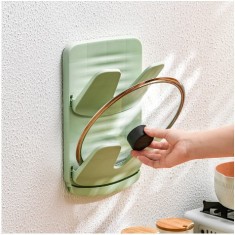 Suport de Perete pentru Capace, Flippy, Design Pliabil, cu Doua Straturi, cu Scurgere, Plastic, 33x28x3 cm, Verde foto