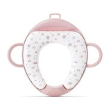 Reductor pentru toaleta, cu spatar si manere, pernita moale detasabila, Lorelli Planets, Pink