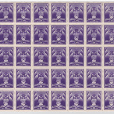 RO-206-ROMANIA 1938-FONDUL AVIATIEI-pilot-20 bani violet Coala de 45 timbre