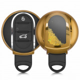 Cumpara ieftin Husa Cheie Auto pentru Mini Cooper - 3 Butoane, Silicon, Gold, 48402.06