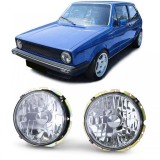 Faruri cu sticla clara H4 crom pentru VW Golf 1 74-83 Cabriolet 83-93 Performance AutoTuning