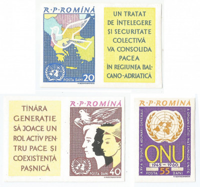 Romania, LP 532a/1961, O.N.U., nedantelate, MNH foto