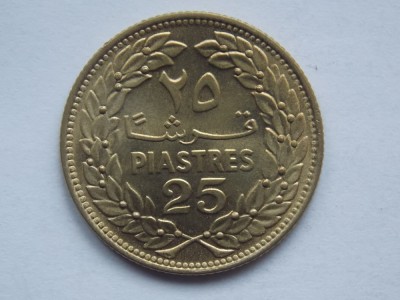 25 PIASTRES 1970 LIBAN-AUNC foto