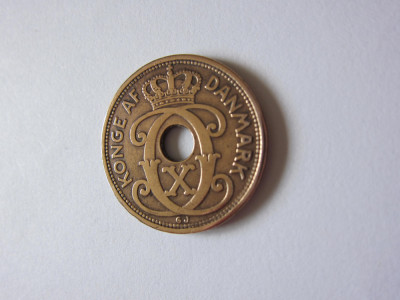 Lot 2 monede:Danemarca 5 Ore 1928/Ungaria 1 Forint 1949 foto