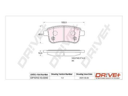 Dr!ve+ DP1010.10.0390 set placute frana,frana disc