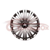 Set 4 Capace Roti Citroen R17 Argintii - Plastic Flexibil, Fixare Sigura, Model 502