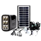 Sistem iluminare LED GD8017A, 3 becuri, panou solar