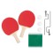 Set ping-pong, AKS876, cu accesorii incluse, 2 buc, rosu, 27 x 17 x 4 cm