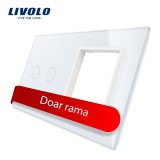 Cumpara ieftin Panou Livolo din sticla alba pentru &icirc;ntrerupator dublu touch si priza