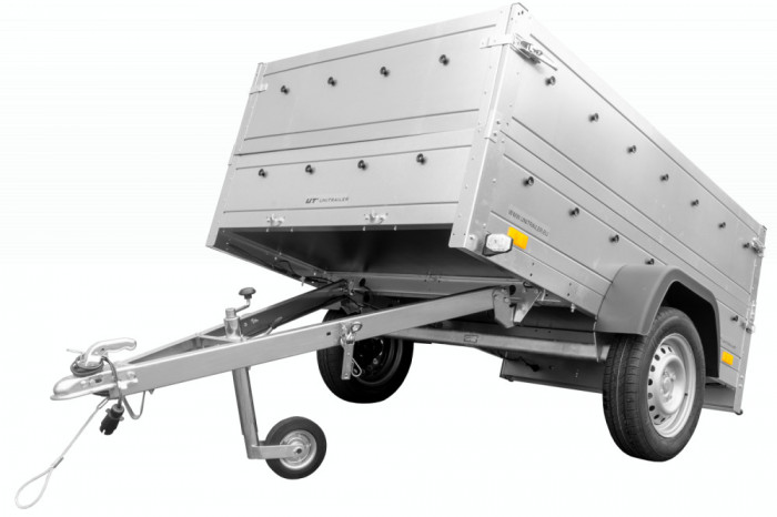 Remorcă 200x125 Garden Trailer 201 KIPP cu laturi BIS și roată de sprijin