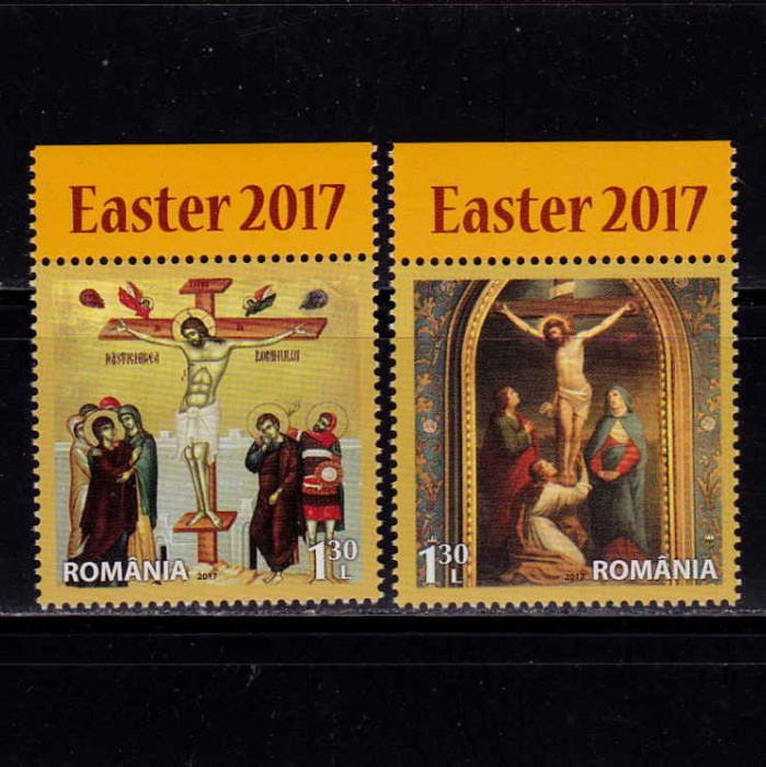 ✅RO 2017 , LP 2137 ,&quot;Sfintele Pasti 2017&quot; - serie+tabs/diferite pozitii ,MNH
