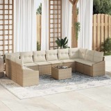 Cumpara ieftin Set de canapele pentru grădină 11 pcs Bej Rattan poli