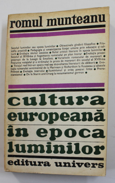 Cultura europeana in epoca luminilor - Romul Munteanu