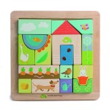 Cumpara ieftin Puzzle educativ ilustratii din gradina, din lemn, 17 piese, ROLDC