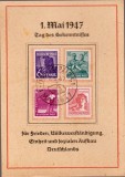 Germania (Ocupația Aliată / SBZ - Leipzig) 1947 -Foaie Comemorativă 1. Mai 1947 Francată cu Bloc de 4 Mărci Obliterate- Cod: -OD1
