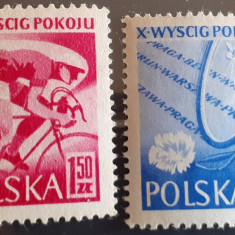 Polonia 1957 ciclism , sport serie 2v mnh
