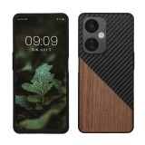 Husa Kwmobile pentru OnePlus Nord CE 3 Lite/Nord N30, Maro/Negru, Lemn, KWM000022NR001C, Silicon, Carcasa
