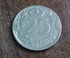 C50 - Moneda foarte veche - 25 centimos ante euro - Spania - 1925