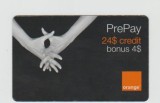 bnk card Romania - Orange Interlaced Fingers bonus 4 $ - 24+4 $ - Col:RO-ORA-REF-0014-0812