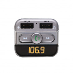 Modulator FM Bluetooth, USB/microSD, alimentare 12/24V, incarcator USB foto