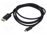 Cablu Goobay USB-C la DisplayPort 2m negru PVC 4K UHD