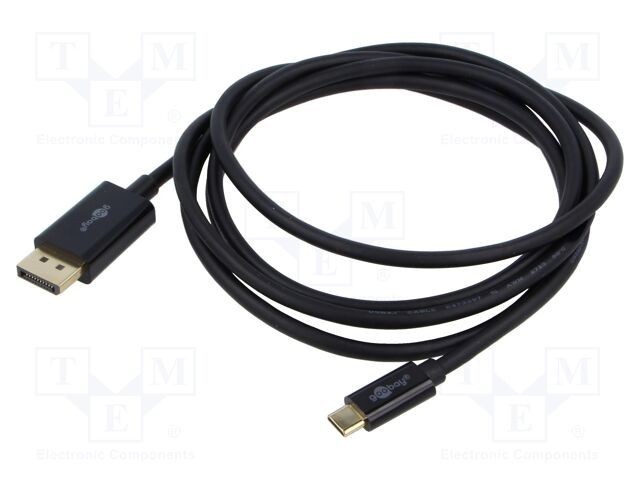 Cablu Goobay USB-C la DisplayPort 2m negru PVC 4K UHD