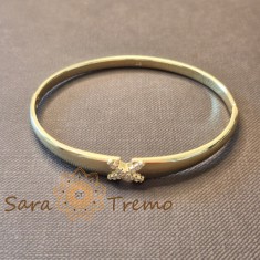 Bratara Aripa Tandra , fixa, fluture cu zirconia, placata aur 14K