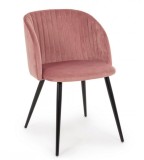 Cumpara ieftin Set 2 scaune catifea roz Queen 53x57x81.5 cm