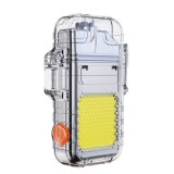 Lanterna tip breloc cu bricheta, flippy, impermeabila, 3 moduri iluminare, 300 mah, incarcare usb-c, cob, raza de actiune 50 - 100 m, 7.4 x 4.9 x 1.7