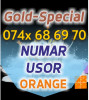 Numar SPECIAL Orange - 074x.68.69.70 Gold Aur Usor cartela numere usoare cartele