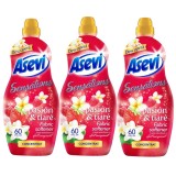 Set 3x Balsam de rufe Asevi Sensations Pasion 60 Spalari, 1.44 litri