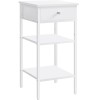 Noptiera Scandinava VASAGLE, Alb, 35x35x70cm, Sertar &amp; Rafturi, PAL &amp; Otel, Design Modern, Maxim 40kg