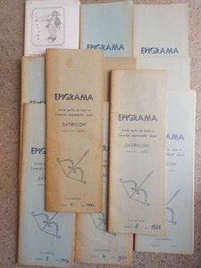 10 numere EPIGRAMA revista de uz intern a Cenaclului epigramistilor clujeni SATIRICON